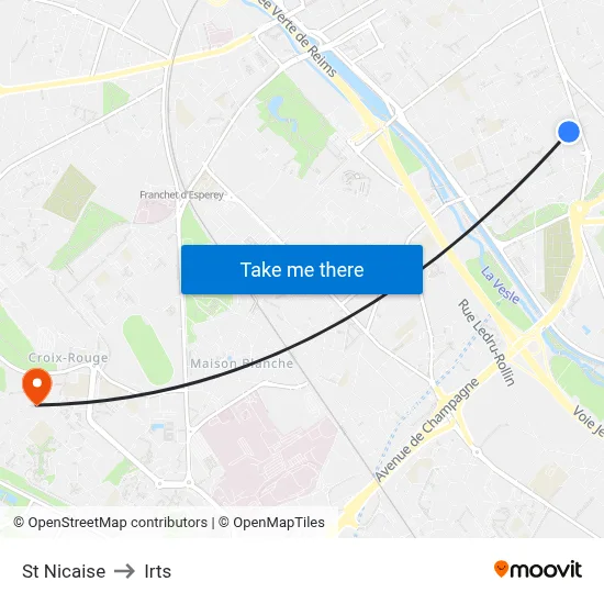 St Nicaise to Irts map