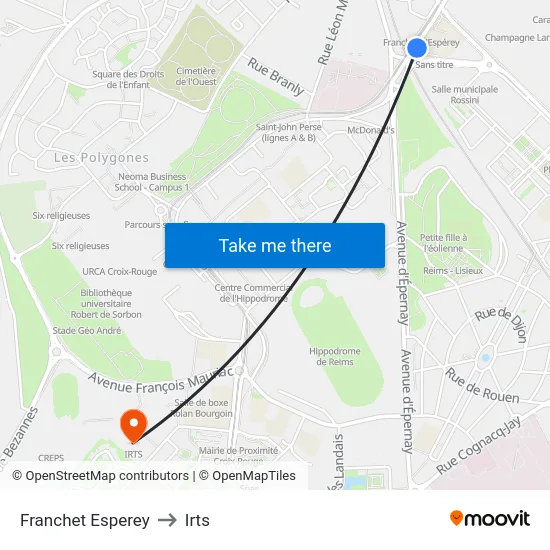 Franchet Esperey to Irts map