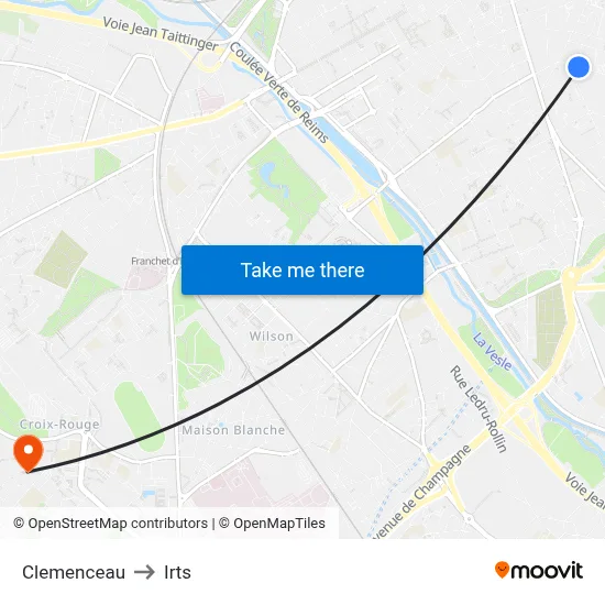 Clemenceau to Irts map