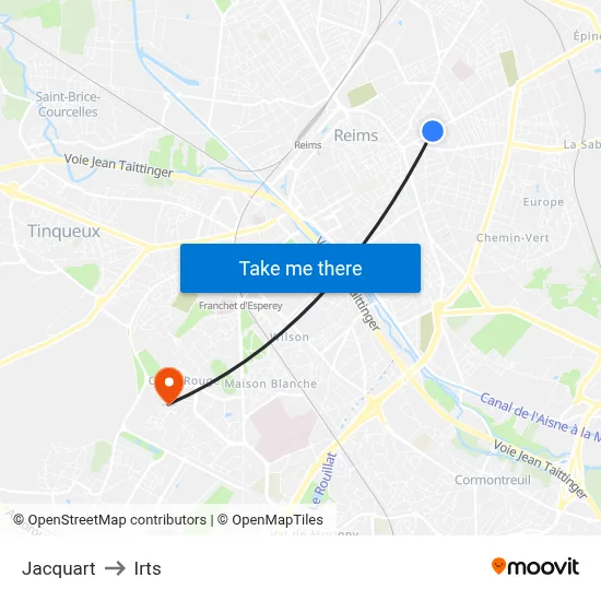 Jacquart to Irts map