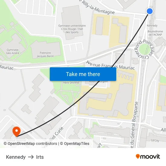 Kennedy to Irts map