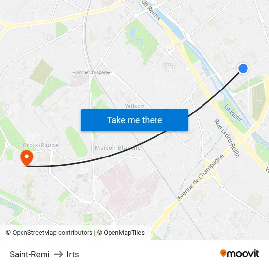 Saint-Remi to Irts map