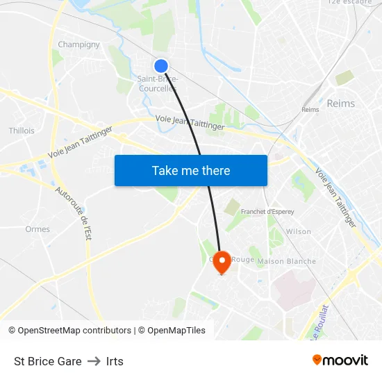 St Brice Gare to Irts map