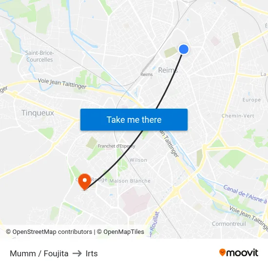 Mumm / Foujita to Irts map