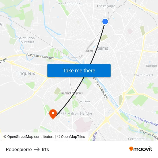 Robespierre to Irts map