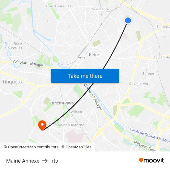 Mairie Annexe to Irts map
