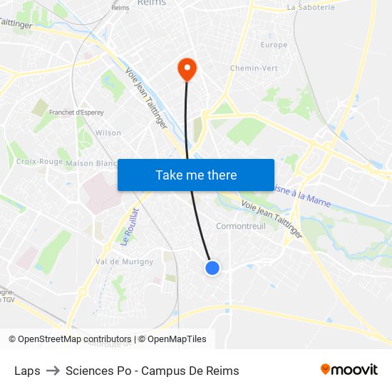 Laps to Sciences Po - Campus De Reims map