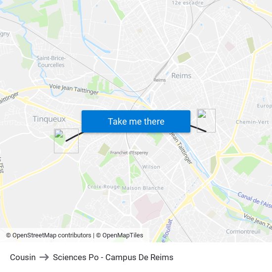 Cousin to Sciences Po - Campus De Reims map