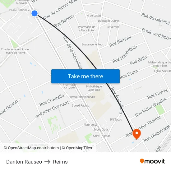 Danton-Rauseo to Reims map