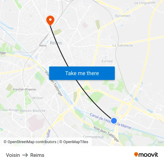 Voisin to Reims map