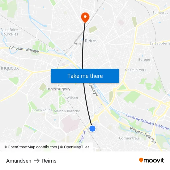 Amundsen to Reims map