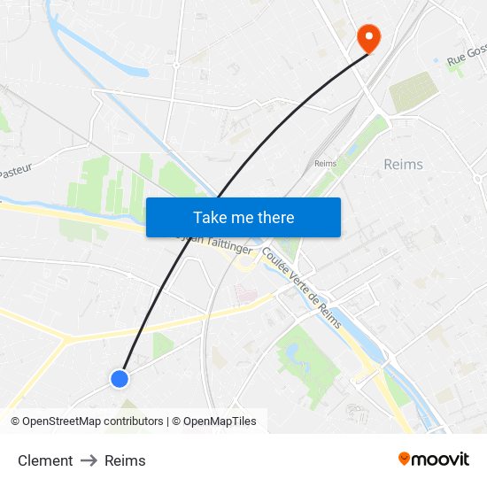 Clement to Reims map