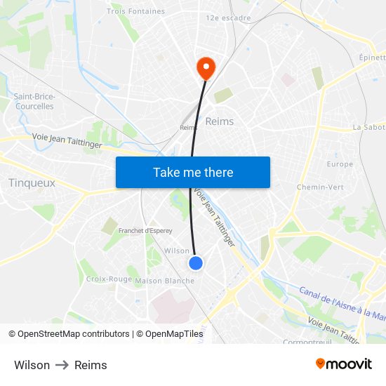 Wilson to Reims map