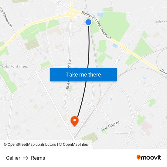 Cellier to Reims map