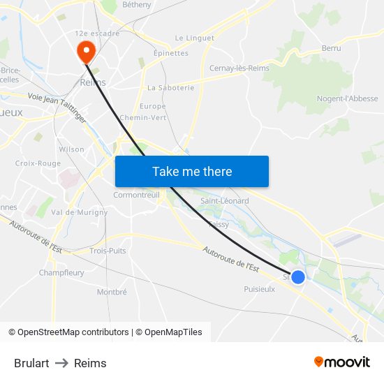 Brulart to Reims map