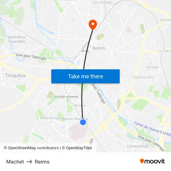 Machet to Reims map