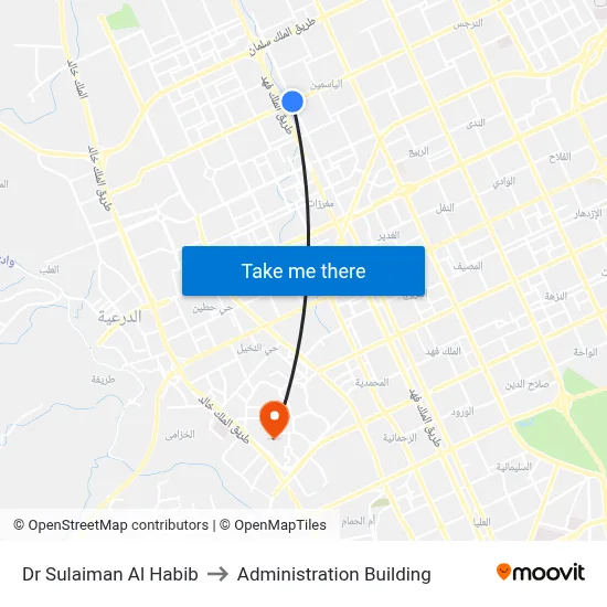 Dr Sulaiman Al Habib to Administration Building map