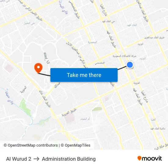 Al Wurud 2 to Administration Building map