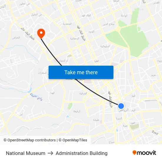 National Museum to Administration Building map