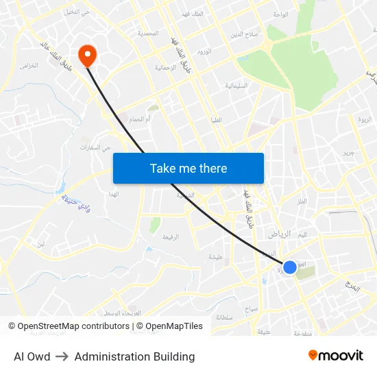 Al Owd to Administration Building map