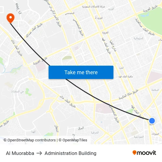 Al Muorabba to Administration Building map