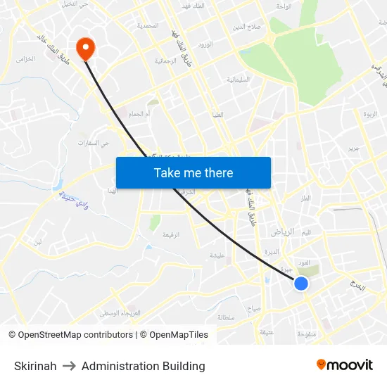 Skirinah to Administration Building map
