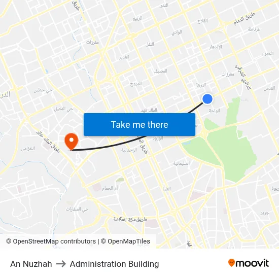 An Nuzhah to Administration Building map