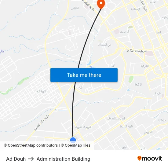 Ad Douh to Administration Building map