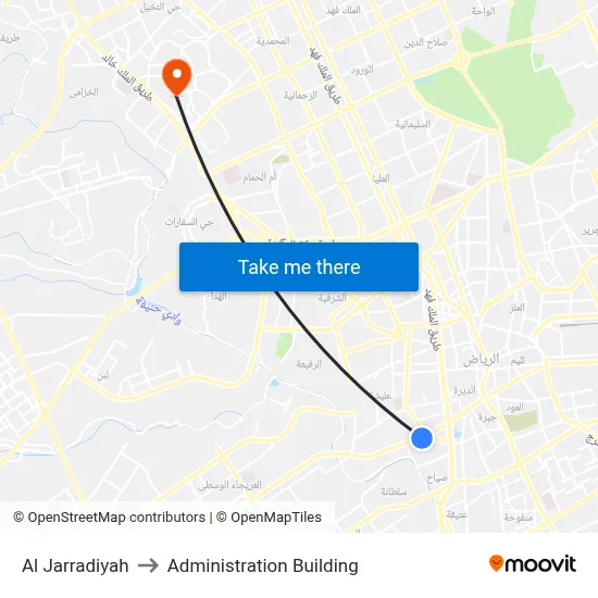 Al Jarradiyah to Administration Building map