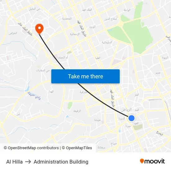 Al Hilla to Administration Building map