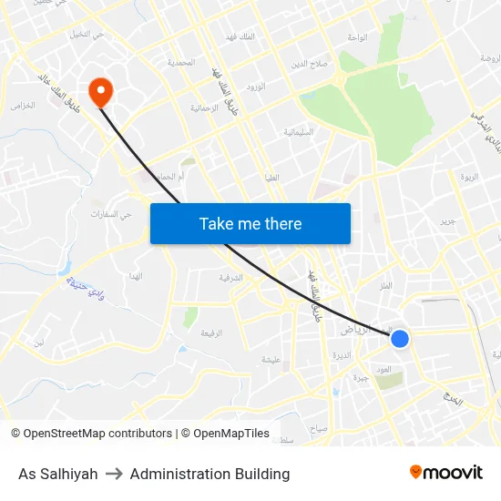 As Salhiyah to Administration Building map