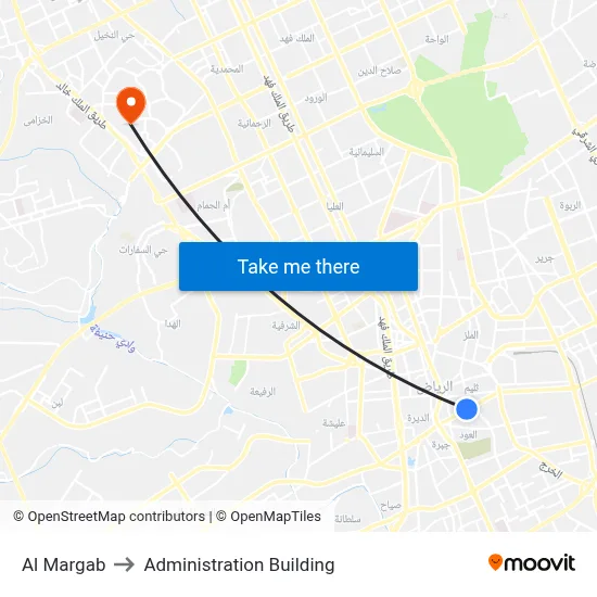 Al Margab to Administration Building map