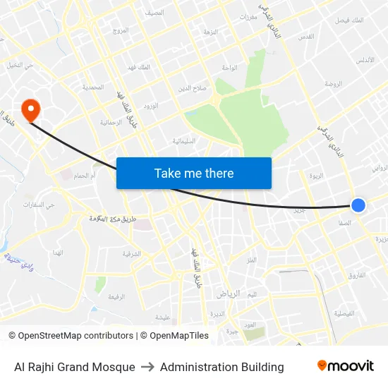 Al Rajhi Grand Mosque to Administration Building map