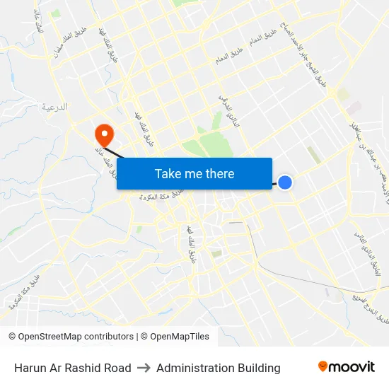 Harun Ar Rashid Road to Administration Building map