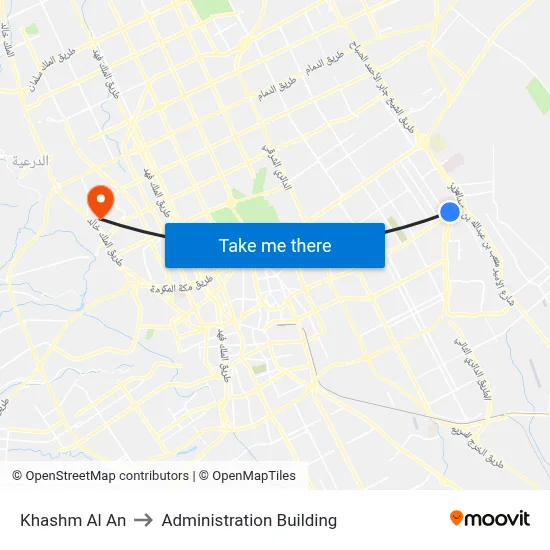 Khashm Al An to Administration Building map