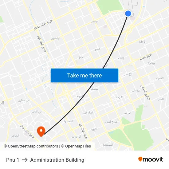 Pnu 1 to Administration Building map