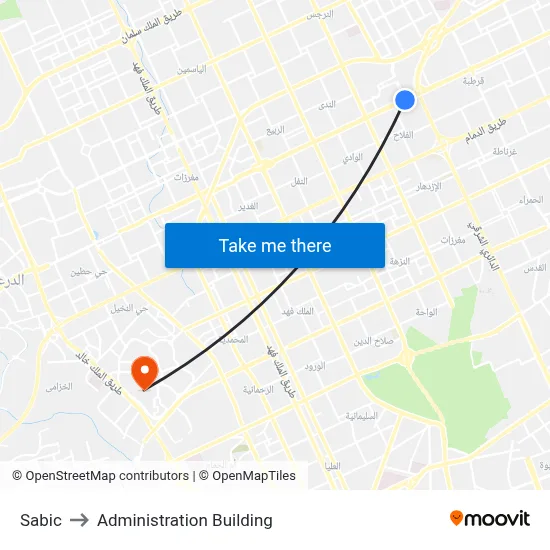 Sabic to Administration Building map