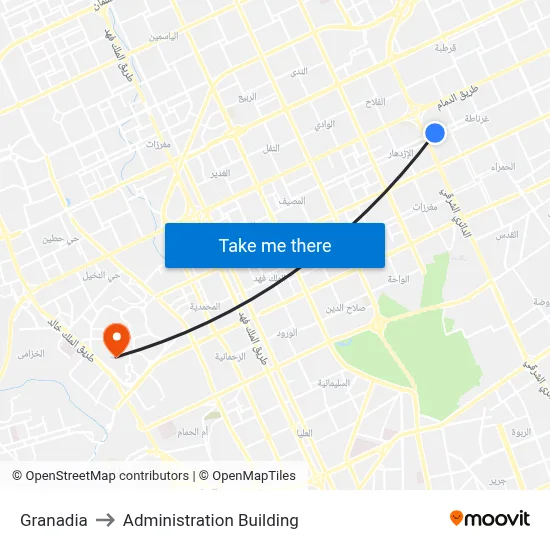 Granadia to Administration Building map