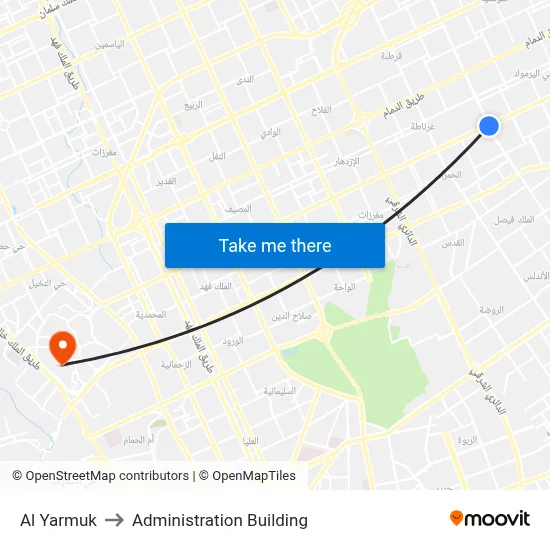 Al Yarmuk to Administration Building map