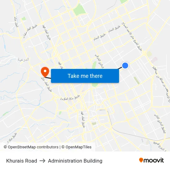 Khurais Road to Administration Building map