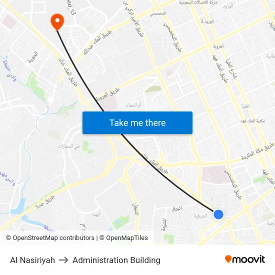 Al Nasiriyah to Administration Building map