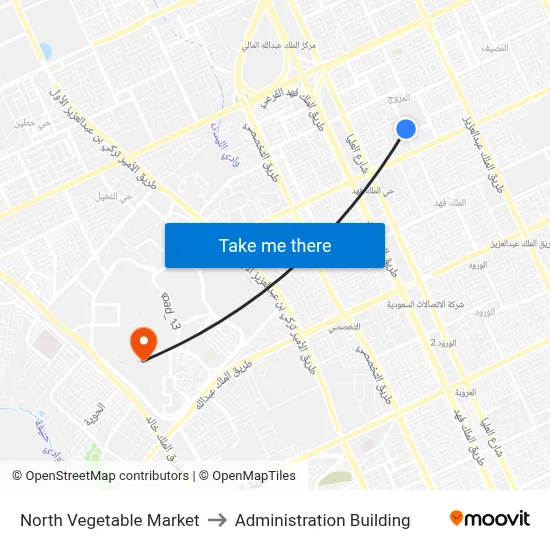 North Vegetable Market to Administration Building map