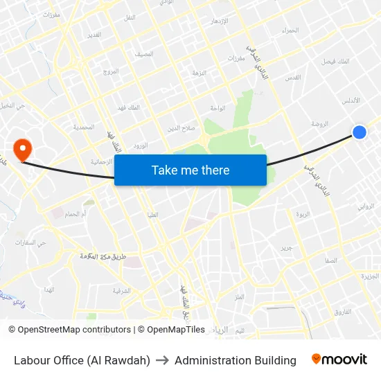 Labour Office (Al Rawdah) to Administration Building map