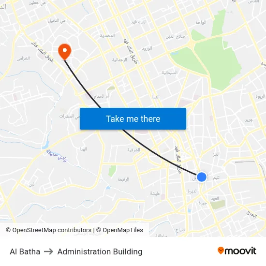 Al Batha to Administration Building map