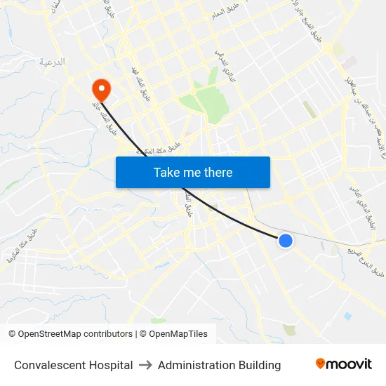 Convalescent Hospital to Administration Building map