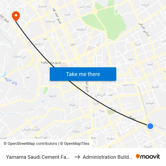 Yamama Saudi Cement Factory to Administration Building map