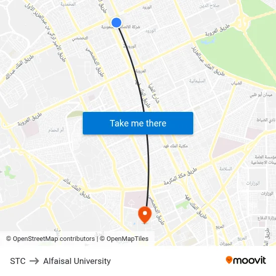 STC to Alfaisal University map