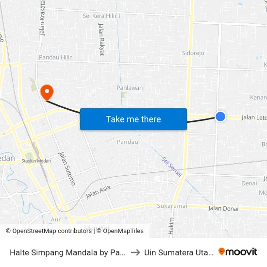Halte Simpang Mandala by Pass to Uin Sumatera Utara map