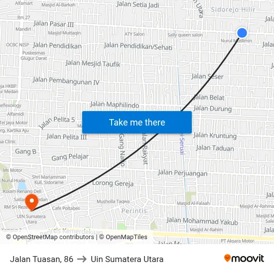 Jalan Tuasan, 86 to Uin Sumatera Utara map
