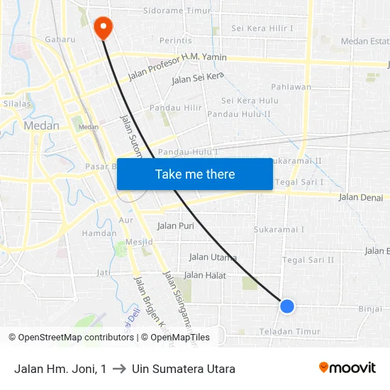 Jalan Hm. Joni, 1 to Uin Sumatera Utara map